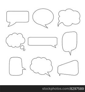 Speech bubble pack isolated on white background. Blank empty speech bubbles. Vector stock