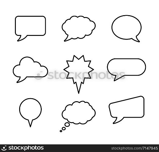 Speech bubble set for banner design. Speech bubble set vector illustration. Speech bubble icon dialog symbol. EPS 10