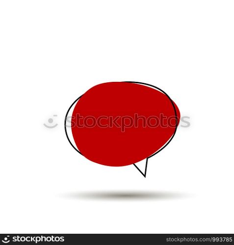 Speech bubble sign icon with shadow. Vector. Speech bubble sign icon