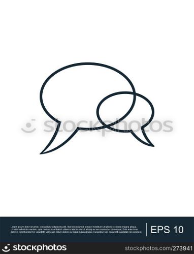 Speech bubble / speech balloon or chat bubble line, logo, icon, vector