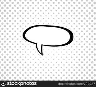 Speech bubble with halftone dots on white background. Comic speech bubble. Eps10. Speech bubble with halftone dots on white background. Comic speech bubble