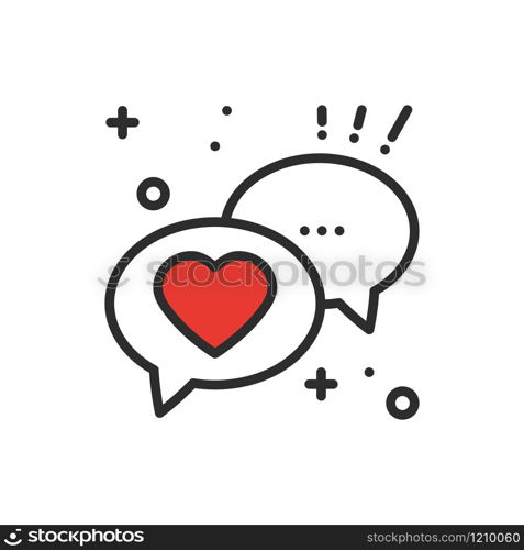 Speech bubble with heart line icon. Conversation chat dialog message. Happy Valentine day sign and symbol. Love couple relationship wedding holiday romantic amour theme. Speech bubble with heart line icon. Conversation chat dialog message. Happy Valentine day sign and symbol. Love couple relationship wedding holiday romantic amour theme.