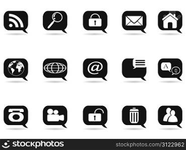 speech bubble with internet icons for internet design