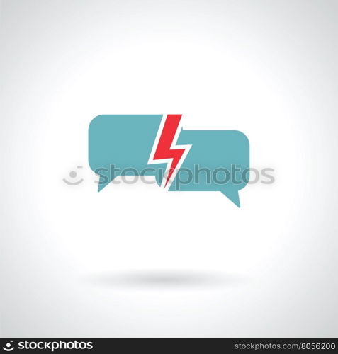 speech bubble with lightning vector illustration