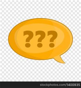 Speech bubble with question mark icon. Cartoon illustration of speech bubble vector icon for web design. Speech bubble with question icon, cartoon style