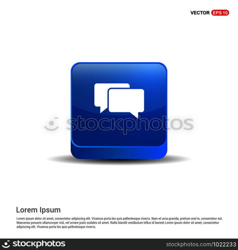 Speech bubbles icon - 3d Blue Button.