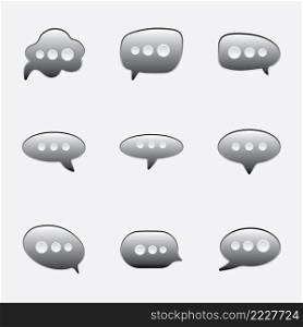 Speech bubbles icons set. Chat speech notification. Isolated vector illustration for chat in flat style.