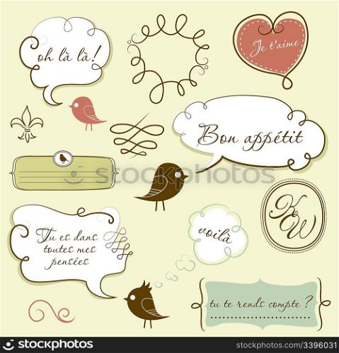 Speech bubbles set in French style