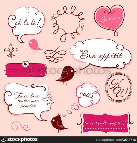 Speech bubbles set in French style