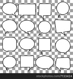 Speech bubbles set isolated on chess background. Speech bubbles set isolated on chess back