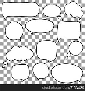 Speech bubbles set isolated on chess background. Speech bubbles set isolated on chess back