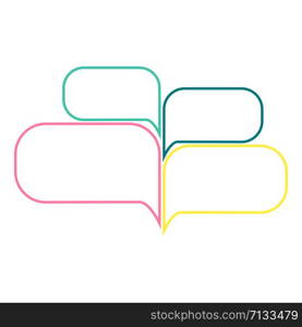 Speech bubbles set line style. Vector illustration