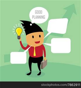 Speech Bubbles with businessman, illustration by vector design EPS10.
