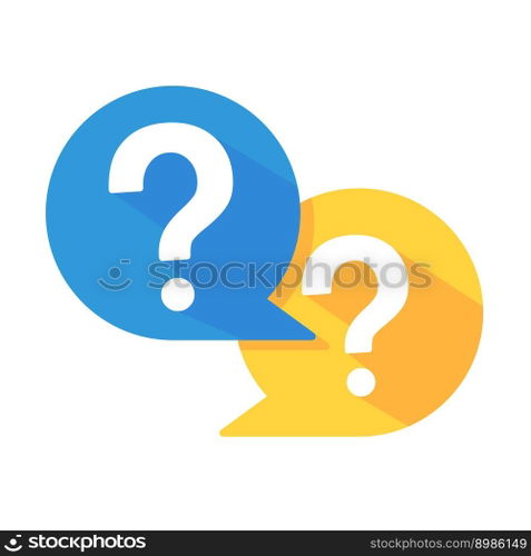speech bubbles with question marks doubt concept problem solving