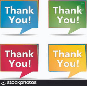 Speech bubbles with &rsquo;Thank You!&rsquo; words