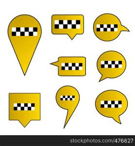 Speech bubbles with taxi symbol,templates for web or others,cartoon vector illustration. Speech bubbles with taxi symbol