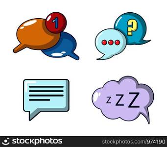 Speech bulb icon set. Cartoon set of speech bulb vector icons for web design isolated on white background. Speech bulb icon set, cartoon style