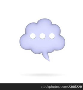 Speech, dialogue bubble and communication, - realistic icon. 3d vector illustration.. Speech, dialogue bubble and communication, - realistic icon. 3d vector.