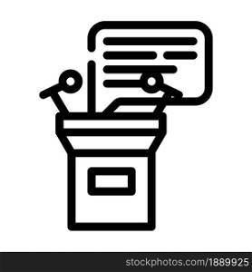 speech from tribune line icon vector. speech from tribune sign. isolated contour symbol black illustration. speech from tribune line icon vector illustration