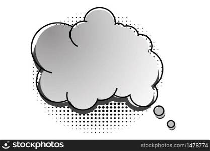 Speech in the form of a cloud. Comic style chat icon. Vector image of a bubble in cartoon style. Stock template.