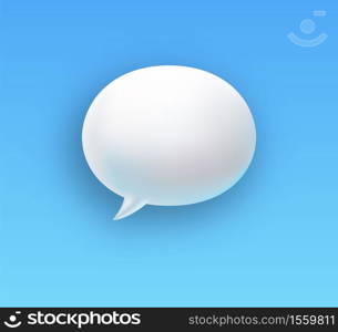 Speech or think bubble, empty communication cloud. Realistis style. Vector design element.