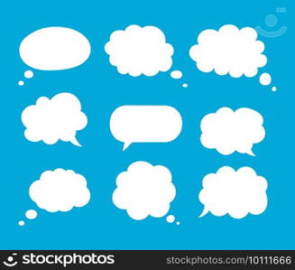 Speech or think bubble, empty communication cloud. Vector design element.