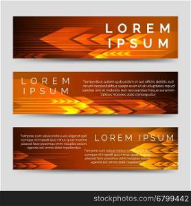 Speed banners template with orange arrows. Speed banners template with black and orange arrows. Vector illustration