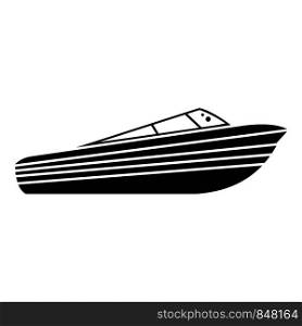 Speed boat icon. Simple illustration of speed boat vector icon for web design isolated on white background. NAME icon, simple style