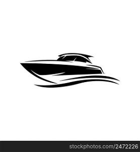 speed boat logo icon vector design template