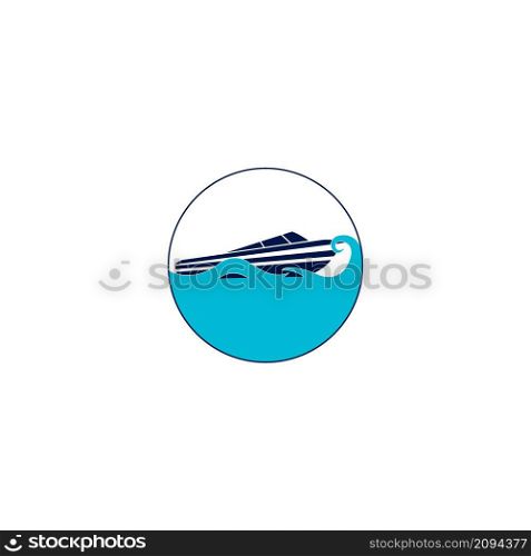 speed boat logo vector illustration icon design template.