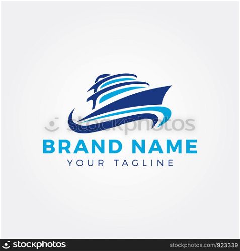 Speed Boat, Yacht vector logo design. Sailboat and ship vector illustration.