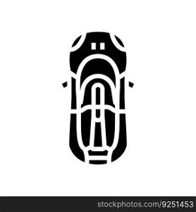 speed car top view glyph icon vector. speed car top view sign. isolated symbol illustration. speed car top view glyph icon vector illustration