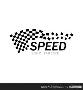 Speed flag logo and symbol vector
