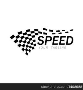 Speed flag logo and symbol vector