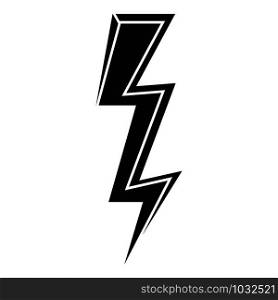 Speed lightning bolt icon. Simple illustration of speed lightning bolt vector icon for web design isolated on white background. Speed lightning bolt icon, simple style