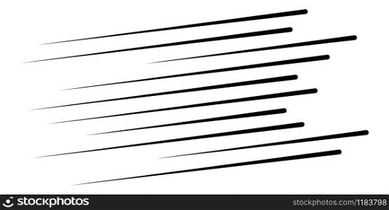 Speed lines. Dynamic Lines in Perspective. Effect straight burst in diagonal. Ray burst. Rays in motion. Vector illustration