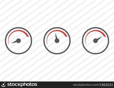 Speed measure. Performance graphic. Progress infograpgic in flat design. Transparent icons of measure or diagram. Vector EPS 10.