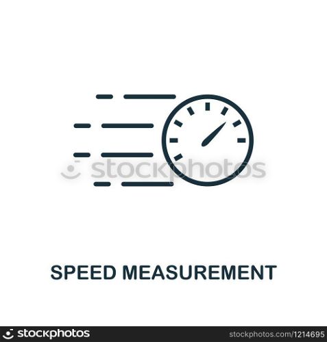 Speed Measurement icon. Monochrome style design from measurement collection. UX and UI. Pixel perfect speed measurement icon. For web design, apps, software, printing usage.. Speed Measurement icon. Monochrome style design from measurement icon collection. UI and UX. Pixel perfect speed measurement icon. For web design, apps, software, print usage.