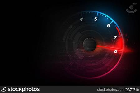 Speed motion background with fast speedometer car. Racing velocity background.