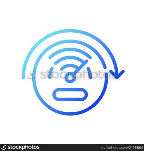 Speed sensors gradient linear vector icon. Efficiency measurement. Monitor performance. Smart gadget. Thin line color symbol. Modern style pictogram. Vector isolated outline drawing. Speed sensors gradient linear vector icon