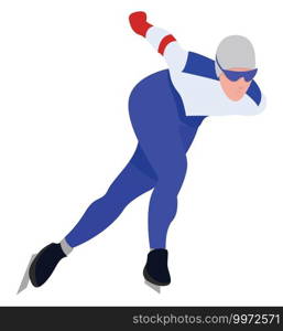 Speed skating, illustration, vector on white background