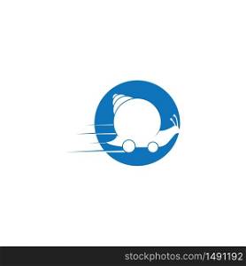 Speed snail logo template vector. Fast snail logo concept. Animal logo with speed