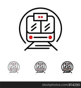 Speed Train, Transport, Train, Public Bold and thin black line icon set