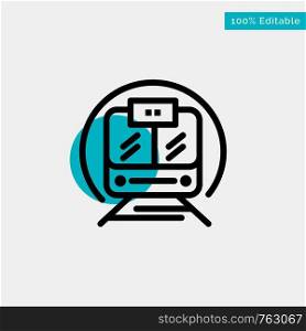 Speed Train, Transport, Train, Public turquoise highlight circle point Vector icon