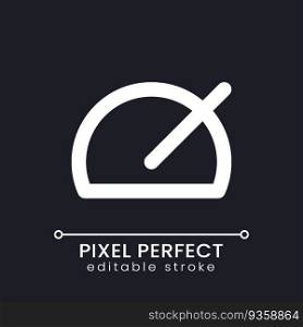 Speed up pixel perfect white linear ui icon for dark theme. Footage editing. Accelerate video. Fast playback. Vector line pictogram. Isolated user interface symbol for night mode. Editable stroke. Speed up pixel perfect white linear ui icon for dark theme