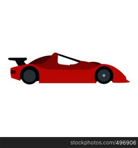 Speeding race car flat icon. Car racing symbol isolated on white background. Speeding race car flat icon