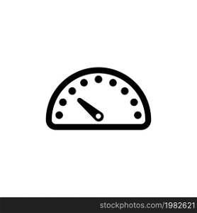 Speedometer, Car Speed Meter. Flat Vector Icon illustration. Simple black symbol on white background. Speedometer, Car Speed Meter sign design template for web and mobile UI element. Speedometer, Car Speed Meter Flat Vector Icon