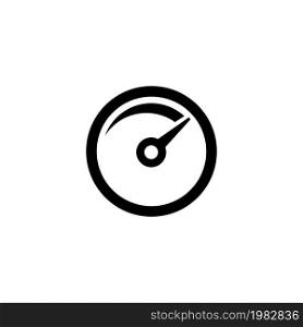Speedometer. Flat Vector Icon. Simple black symbol on white background. Speedometer Flat Vector Icon