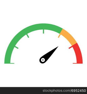 Speedometer green orange red color icon black color vector illustration isolated