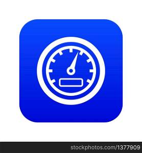 Speedometer icon digital blue for any design isolated on white vector illustration. Speedometer icon digital blue
